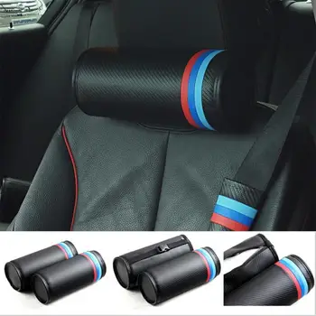 

Newest Design Car Headrest Neck Pillow Carbon Fiber Seat Cover PU Leather Supports For BMW X1 X3 X5 X6 M1 M3 M5 1 3 5 7 Series