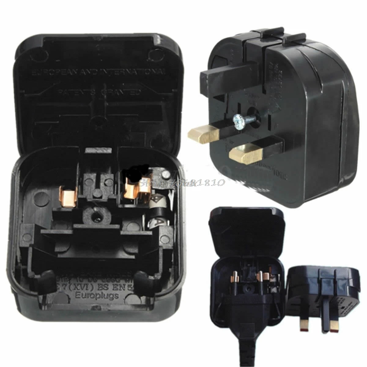 New European Euro EU 2 Pin to UK 3Pin Power Socket Travel Plug Adapter Converter