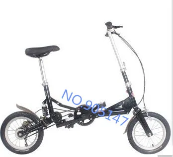 

free shipping 14" New Fashion Portable Single Speed Folding Bicycle Mini Foldable Bike - Black