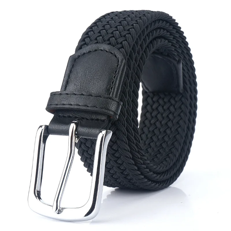 Elastic Braided Belt Women Casual Pin Buckle Belts Men High Quality Multiple Sizes Not Need Punch Easy Wear Fashion Luxury