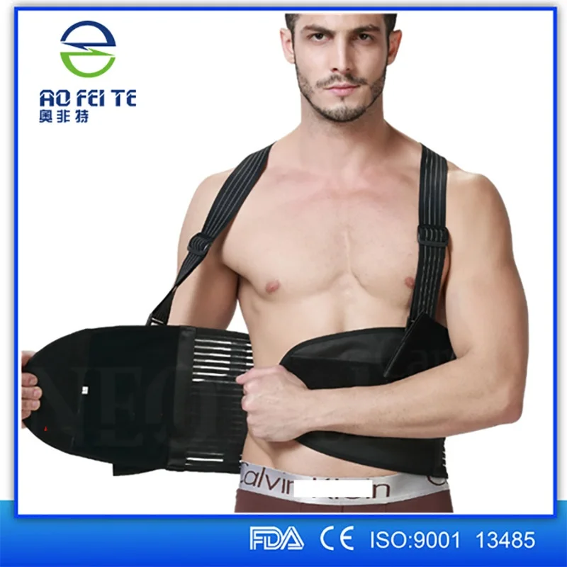 Male Pain Belt Back Corset for Men Heavy Lift Work Back Support Brace Shoulder Straps Lumbar