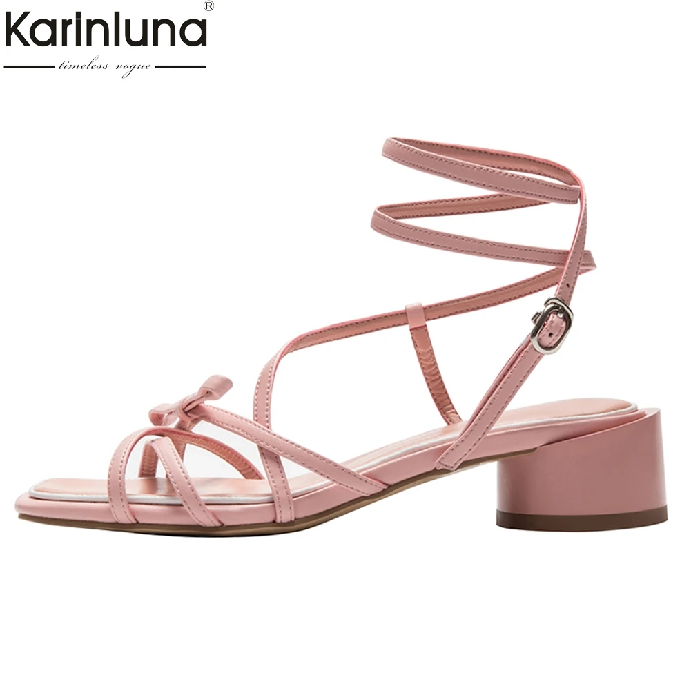 

elegant party office lady Women Sandals Concise cross strap Shoes chunky Heels Ankle Strap Summer Sandals Woman Shoes
