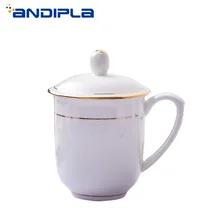 320/400 мл краткое белый костяного фарфоровая чашка с крышкой Цзиндэчжэнь керамическая кружка для воды офисные бизнес чай чашки кружки для кофе и молока ware