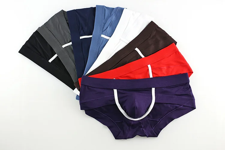 EXILIENS Brand New Underwear Men Brief Mens Briefs Sexy Ropa Fashion Modal Solid Cueca Masculina Sexy U Convex Size M-2XL 100401