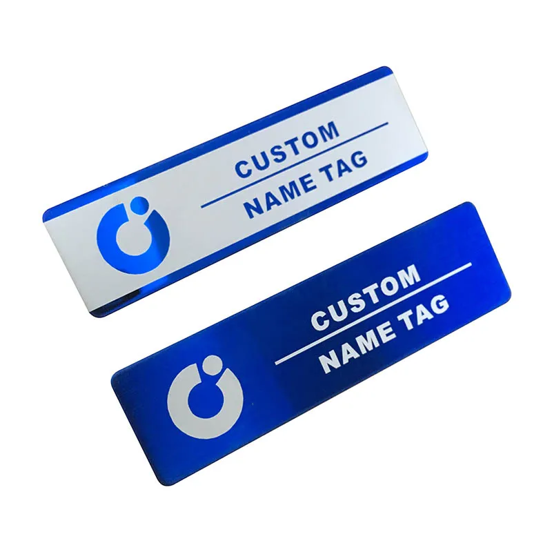 10pcs custom name tag personalized name badge id business laser name plate badge with magnet or pin  (32)