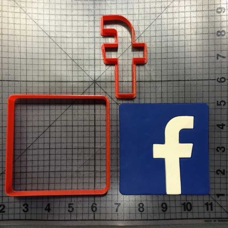 

Facebook Logo Cookie Cutter set Fondant Cupcake Top Custom Made 3D Printed Cake Cake Decorating Tool Cookie Molds