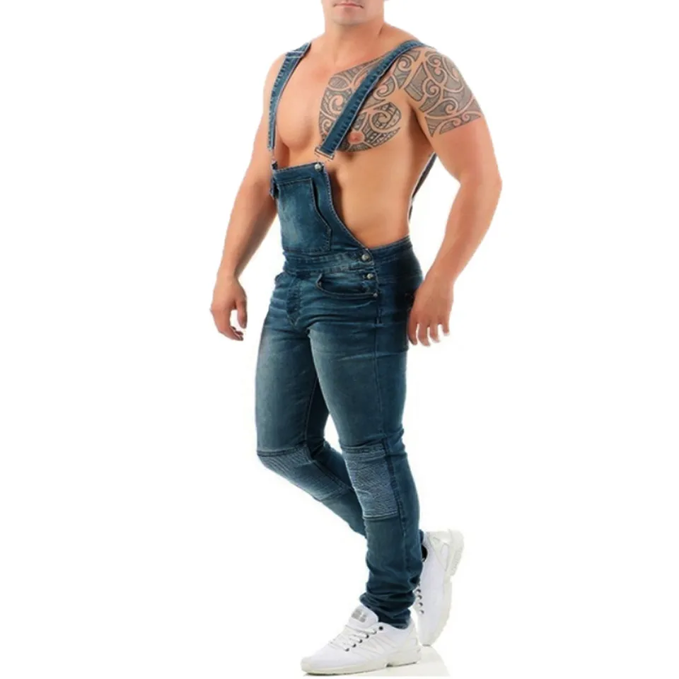 distressed jean jumpsuit