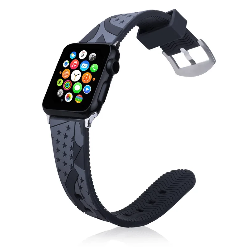 Силиконовый спортивный ремешок для Apple Watch 5 4 band 44 мм 40 мм correa iwatch 5 series 4 3 2 1 42 мм/38 мм резиновый браслет на запястье ремень