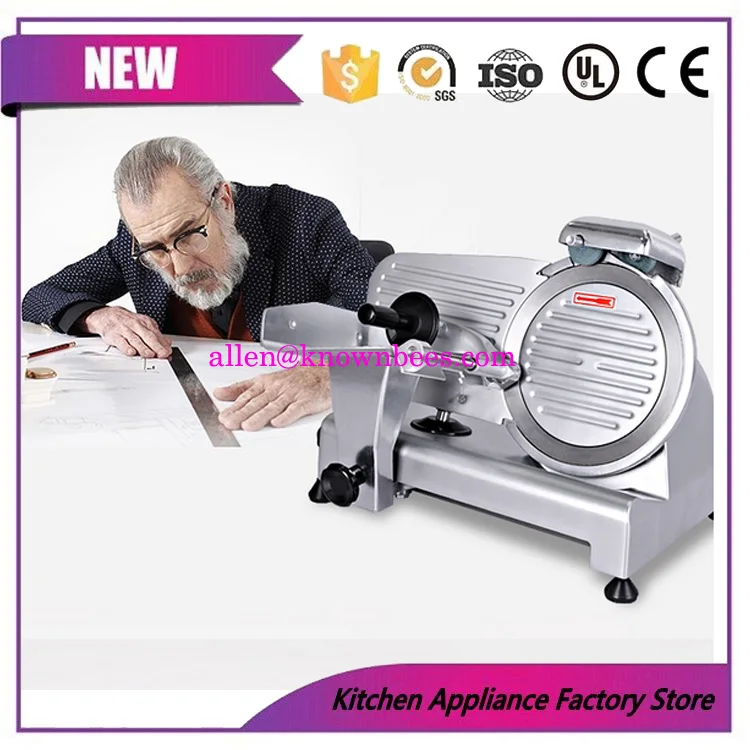 

220V Commercial Electric Meat Slicer Beef Frozen Meat Cutting Machine Semi-automatic 12 Inch Mutton Roll Machine