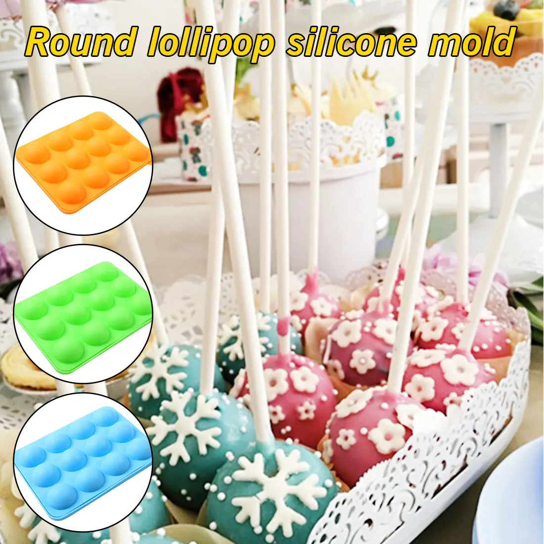 Candy Mold 12 Holes Stick Chocolate Soap Mold Silicone