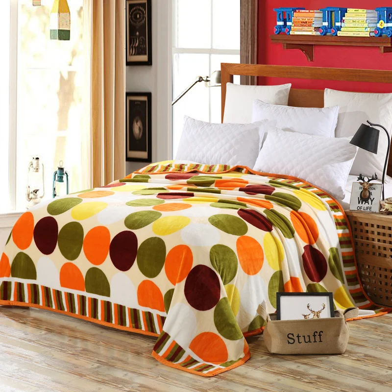 

Cartoon colorful circle pattern Blankets for Beds 1Pc Blanket Bedspread Bedding Knitting Patterns Blanket Air Conditioning Comfy