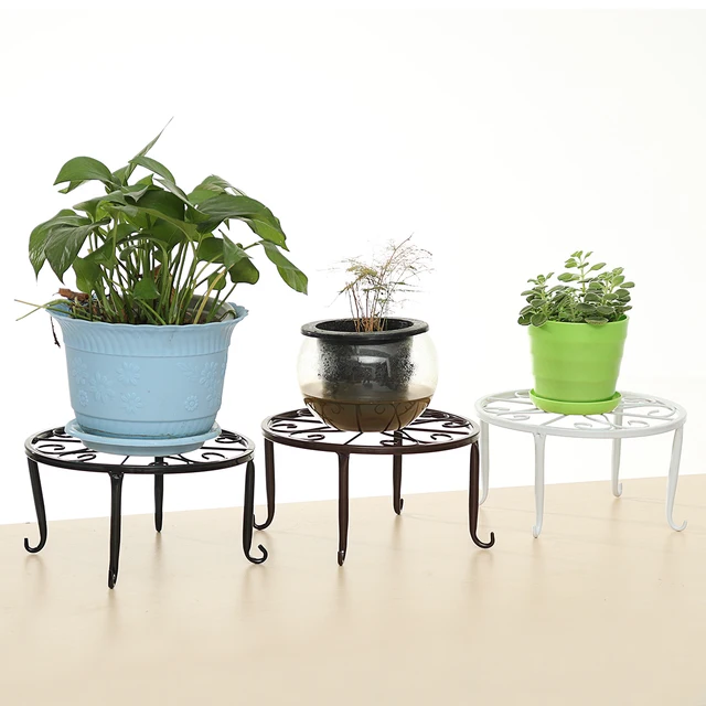 Flowerpot Holder Metal Iron Plant Pot Stand Short Flowerpot Holder Metal Iron Plant Pot Stand Short Stands Flower Base Rack For Indoor Outdoor Ground