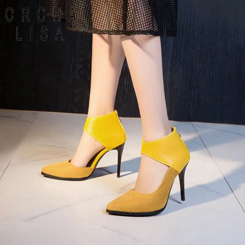 

ORCHA LISA 9cm stiletto Pumps woman thin high heels pointed toe office lady pumps Party shoes zapatos mujer large size 44 45