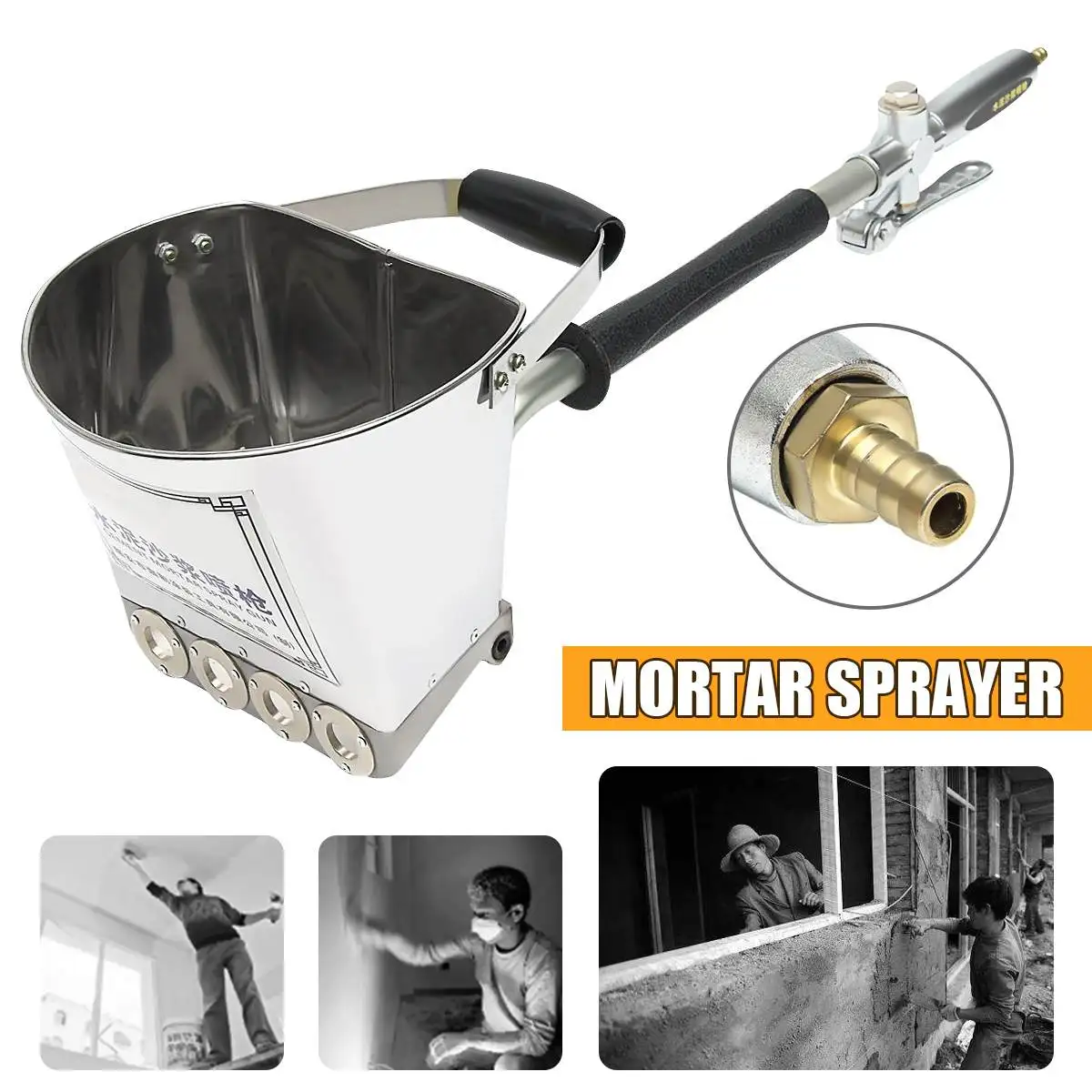 

Mortar Cement Spray Guns With Hopper Bucket Wall Sprayer Stucco Plaster Sprayer Cement Spray Guns 4 Jet Paint Wall Concrete Tool