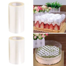 Прозрачный мусс вокруг упаковочной ленты выпечки Целлюлозы Торт воротник рулон упаковки DIY украшения торта инструменты