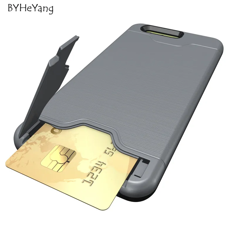 

BYHeYang Armor Capa For Huawei P10 Plus Case Slim Hybrid Credit Card Pocket Pouch Phone PC Case For Huawei P10 Plus Back Cover