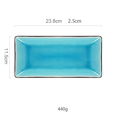 ANTOWALL Европейская ледяная глазурь синяя посуда Квадратная тарелка Западная еда Бытовая тарелка десерт закуски плоская тарелка - Цвет: 3