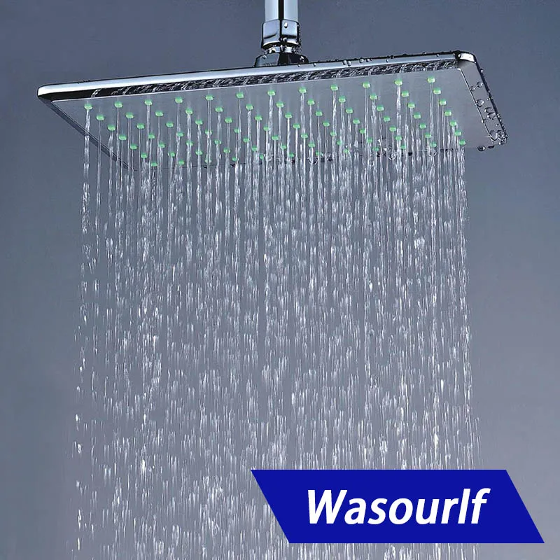 Online WASOURLF Regen Dusche Kopf Wand Montiert Gericht Decke Dusche Platz Wasser Saving Top Sprayer Chrome Overhead Dusche Bad