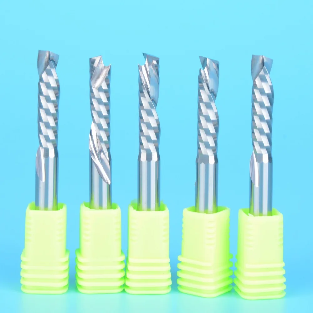 

10pcs 4MM Up &Down Cut- One Single Spiral Flute Carbide CNC Mill Milling Tools, Woodworking Cutting Router Cutter Bit