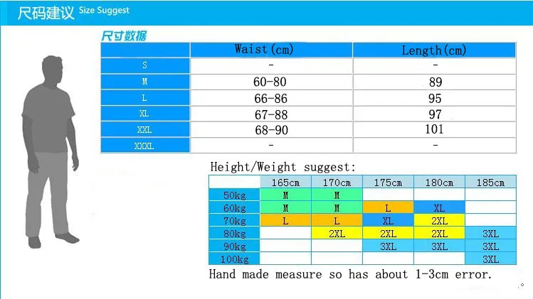 size cm