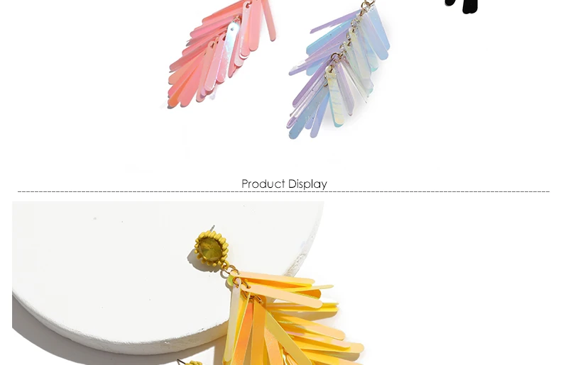 AYAYOO Long Tassel Earrings Yellow Bohemian Crystal Korea Fashion Earrings For Women 2018 Statement Drop Earings Girls Jewelry (3)