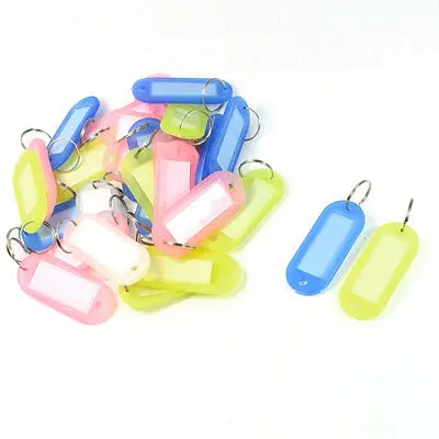 

Assorted Color Plastic Holder ID Key Labels Keyring 29 Pcs