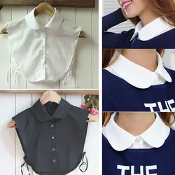 Горячая Женская одежда рубашка ложный воротник белый и черный блузка Винтаж Съемная воротники для женщин топы корректирующие