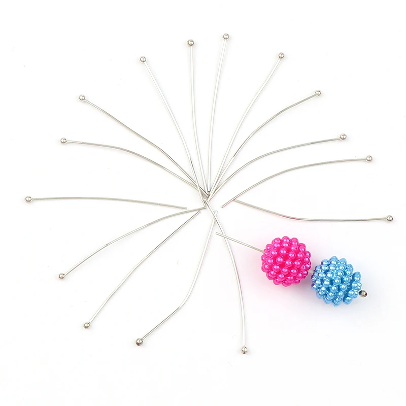 Дешевые булавки для шариковой головки 15 мм ~ 50 белые к цветные шпильки шаровой