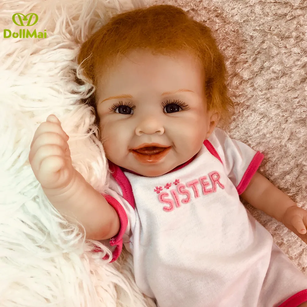 50 см силиконовая кукла Reborn Baby Doll игрушка как настоящая девочка виниловая для