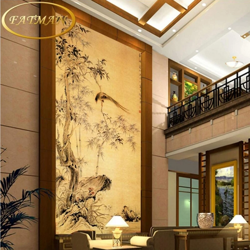 На заказ 3D фото обои классические китайские картины Бамбук сорока древний коридор лобби Студия Обои papel de parede