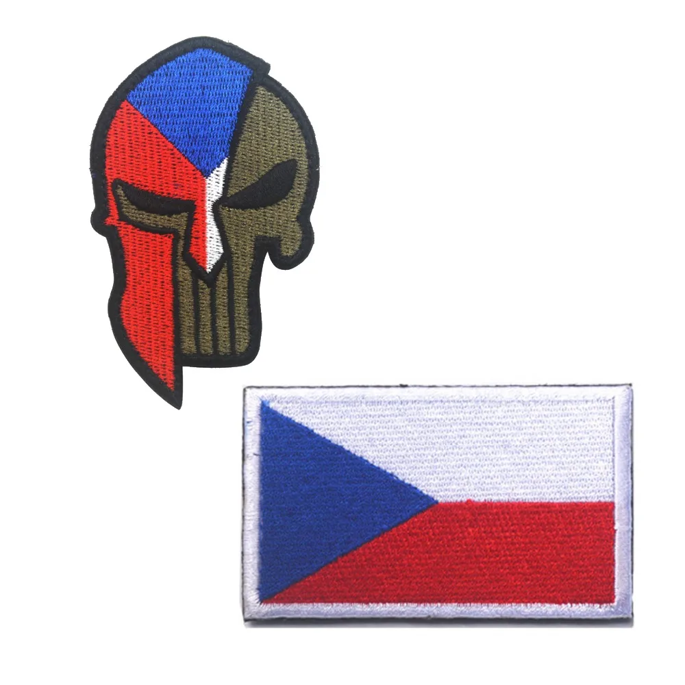 

Czech Republic National Flag Molon Labe Embroidery Patches Military Tactical Armband badges hook for backpack patch
