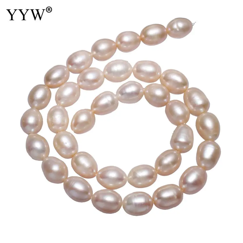 

High Quality Cultured Potato Freshwater Pearl Beads 100% natural pink 9-10mm Approx 0.8mm Sold Per Approx 15 Inch Strand