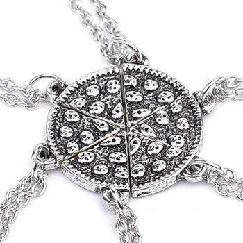 

2016 Hot Best Friend Necklace Friendship Pizza Pendant Necklace For Friends Gifts Wholesale 24pcs/lot