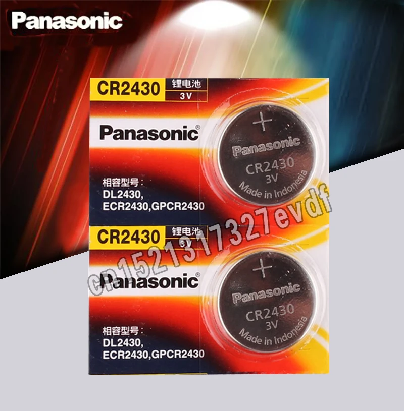 

Panasonic 100% Genuine CR2430 Button Cell Batteries 2PCS/LOT 3V Lithium Battery Watch/Toys/Remote Control DL2430 BR2430 KL2430