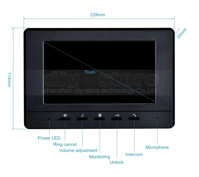 Diysecur 7 дюймов видео-телефон двери Дверные звонки безопасности дома, домофон Системы rfid led Ночное видение RFID Камера 1 В 4