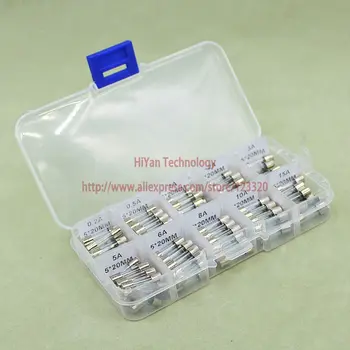 

1set/lot Fast Quick Blow Glass Tube fuse Assortment Kit 5x20MM 0.2A 0.5A 1A 2A 3A 5A 6A 8A 10A 15A/250V+ Box