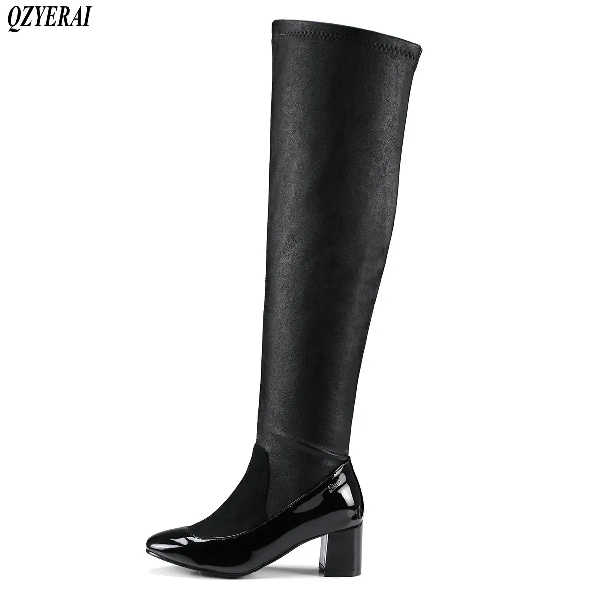 

QZYERAI 2018 Fall new fashion women's boots stockings over knee boots two-color women's shoes size 34-45