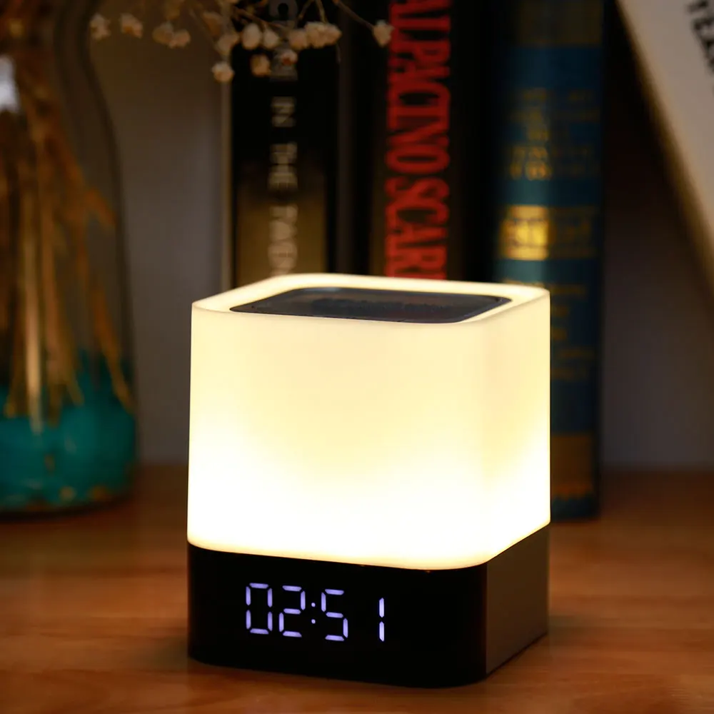 

MUSKY DY28 Alarm Clock Wireless Bluetooth Speaker LED Colorful Night Ligth Lamp Touch Control Rechargeable Indoor Light Z20