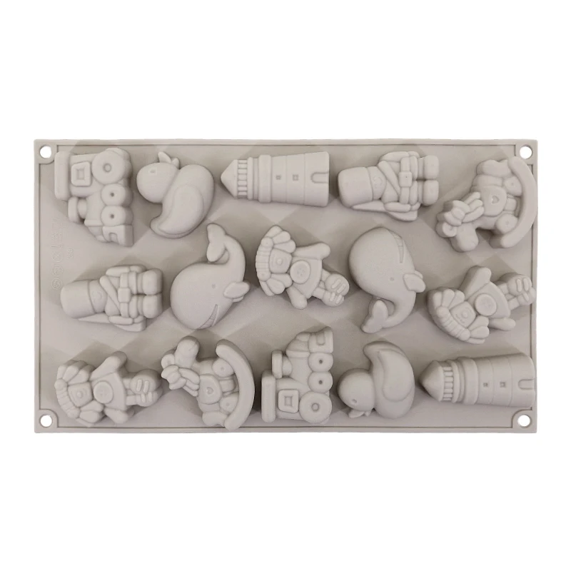 

Yiwumart Silicone 15 Cavity Toy Shape Cake Mold For Mousse Chocolate Fondant Mould Cakes Decoration Baking Tools Bakeware Pan