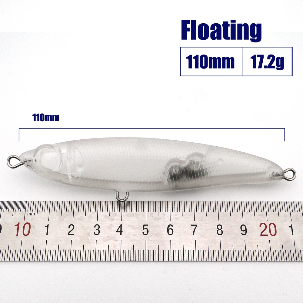 Tomic 10 шт. 110 мм тонущий Летающий карандаш приманка DIY Неокрашенный пластик пустые тела клейкая приманка большая игра глубоководная рыболовная приманка - Цвет: 110mm- Floating