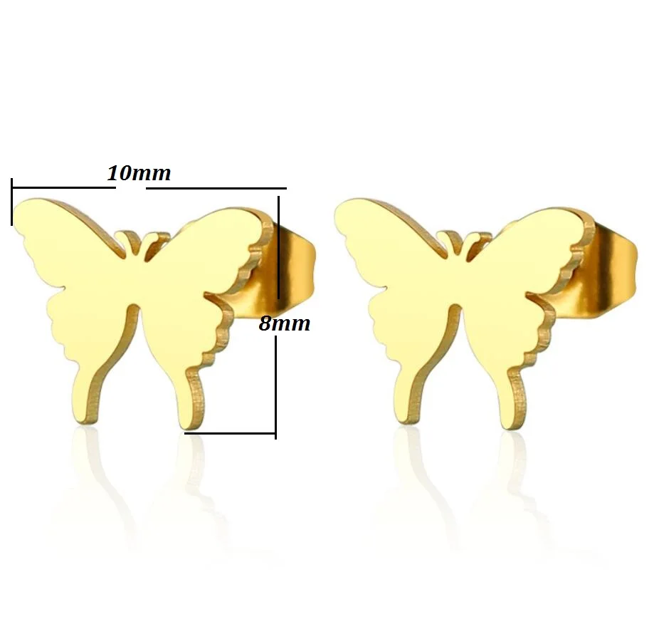 SMJEL серьги-гвоздики ювелирные изделия из нержавеющей стали с бабочкой милые женские серьги с животным детским матовым бабочкой хряща уха