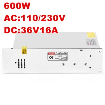 

1PCS AC-DC 600W 36V power supply 36V LED Driver 36V 16.5A power supply 36V 600W S-600-36 high power supply 110/220VAC input