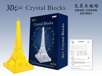 

Candice guo! New arrival hot sale plastic toy 3D crystal puzzle France eiffel tower model funny game creative gift 1pc