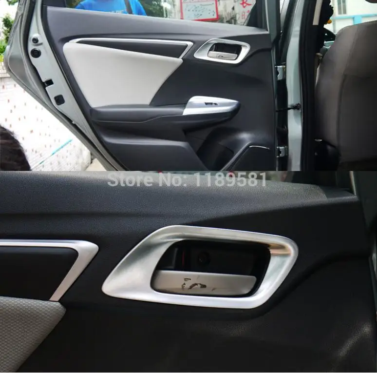 

For Honda Fit Jazz 2014 2015 2016 ABS Chrome Inside Interior Door Handle Cover Trim Car Accessories Stickers