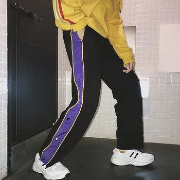 

Autumn Men's New Wild Temperament Fashion Popular Youth Loose Personality Cotton Polyester Large Size Casual Wide Leg Pants