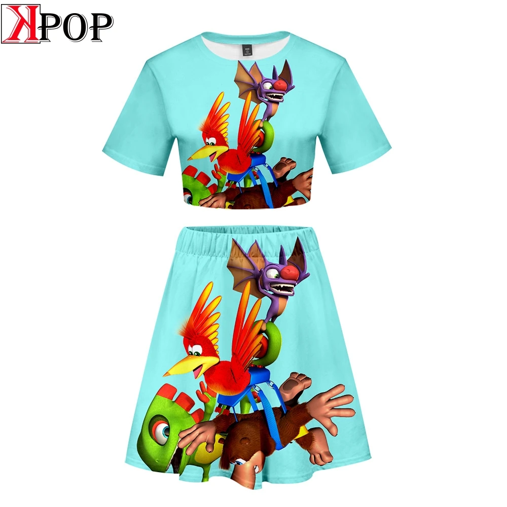 Banjo Kazooie комплект из 2 предметов модные kawaii хипстер уличные летние пупка с