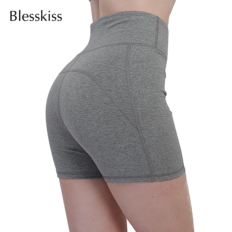 

Blesskiss Compression Yoga Shorts Women Fitness Clothing High Waist Gym Sport Shorts For Female Spandex Short Workout Tights