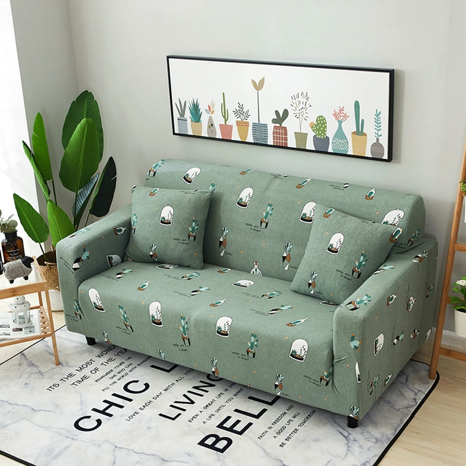Home Decoration Green Plants Universal Stretch Sofa Covers