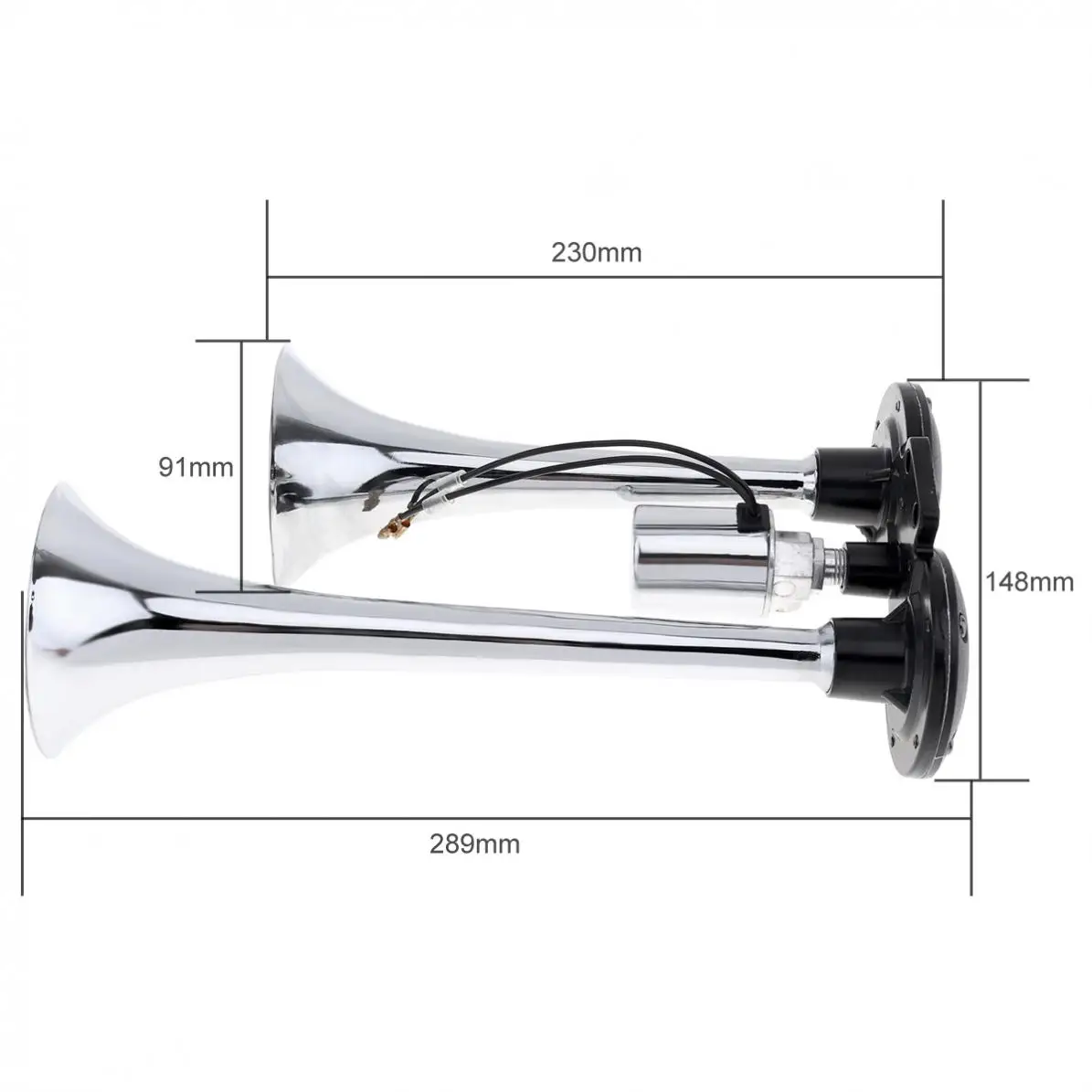 12V/24V 110-135db Super Loud Dual Car Trumpet Train Powerful Air Horn For Boat Train Car Vehicle No Compressor
