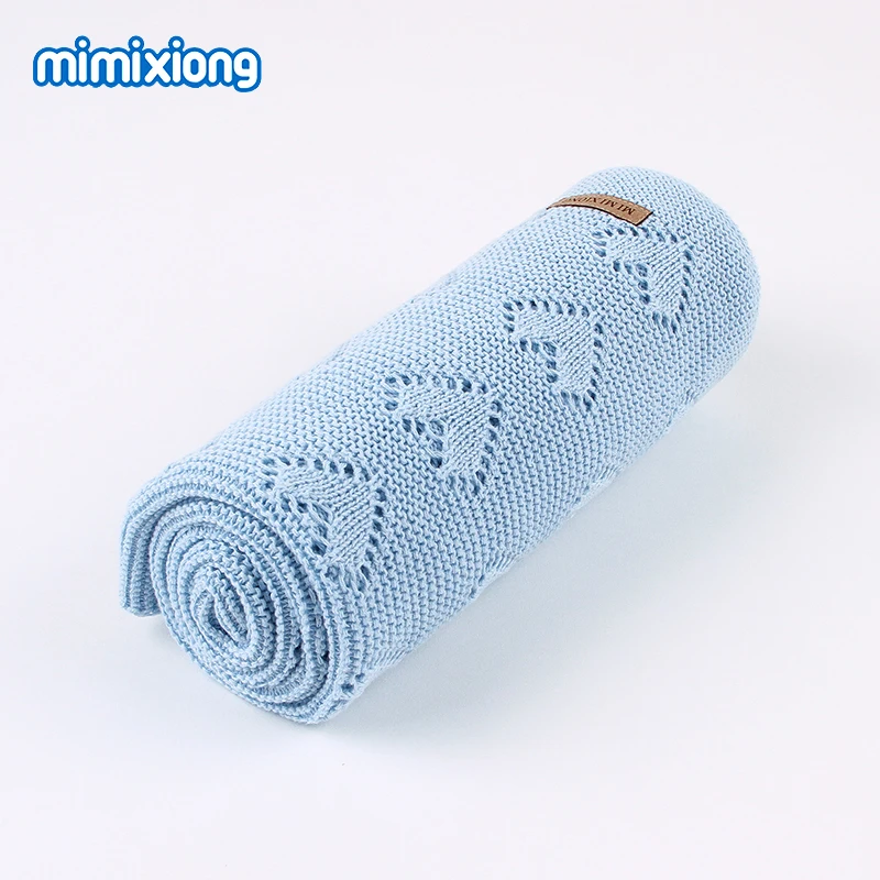 Baby Blanket Knitted For Boys Girls Stroller Bedding Covers Accessories Sleepsack Candy Color Newborn Infant Swaddle Wrap 100*80